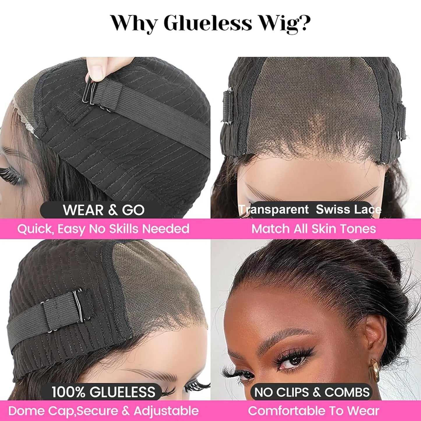 Put on and Go Glueless Wig Human Hair Pre Plucked Pre Cut Lace Bleached Knots Straight Short Bob Wigs Human Hair For Black Women