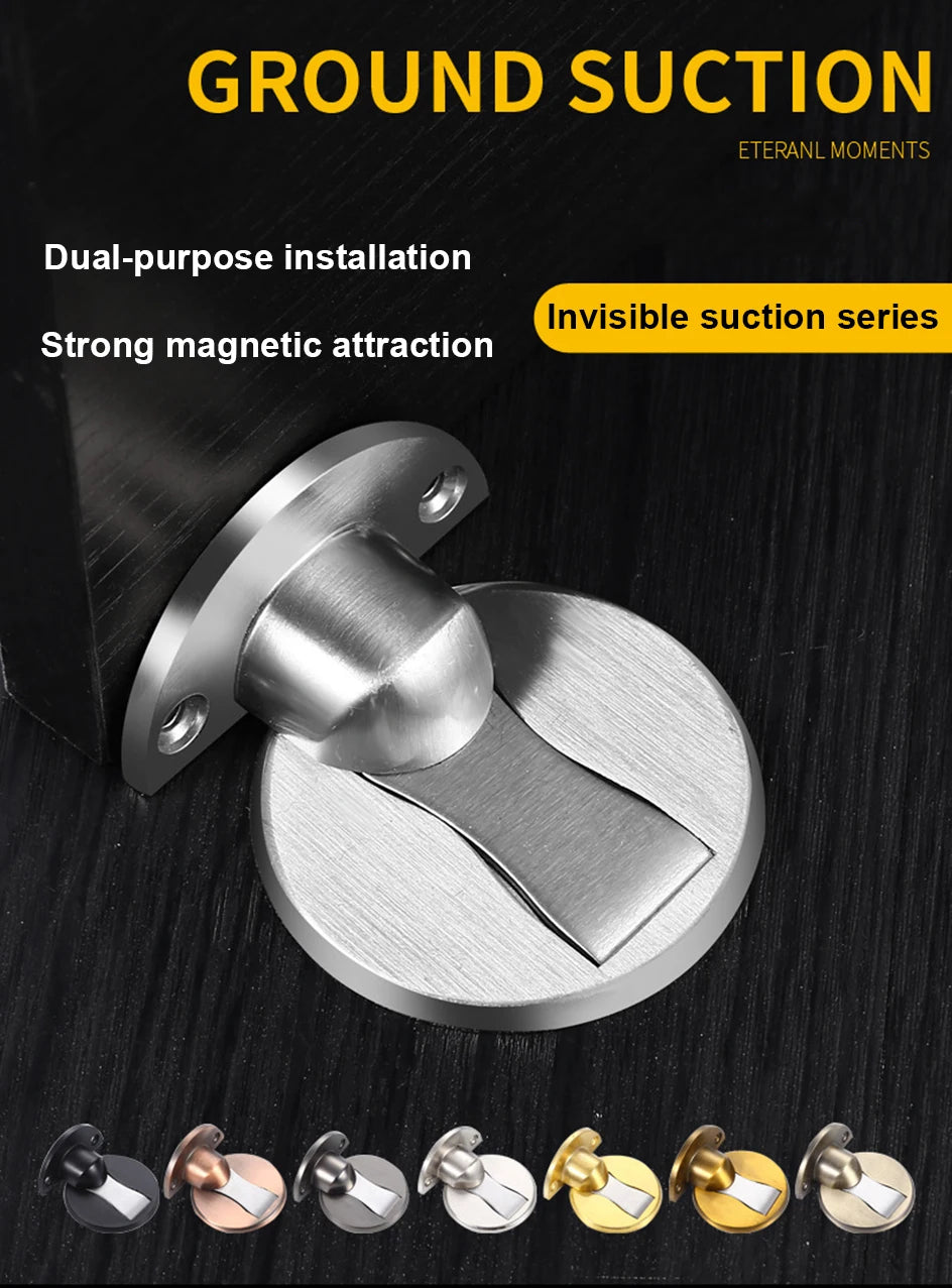 TFAAI Magnetic Door Stopper Floor Mount Invisible Door Stops Heavy Duty Self Adhesive Wall Protector for Home Bedroom Doorstop