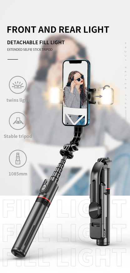 FANGTUOSI Foldable Wireless Bluetooth Selfie Stick Tripod with Bluetooth shutter Fill Light Aluminum Alloy Selfie Stck 2022 New