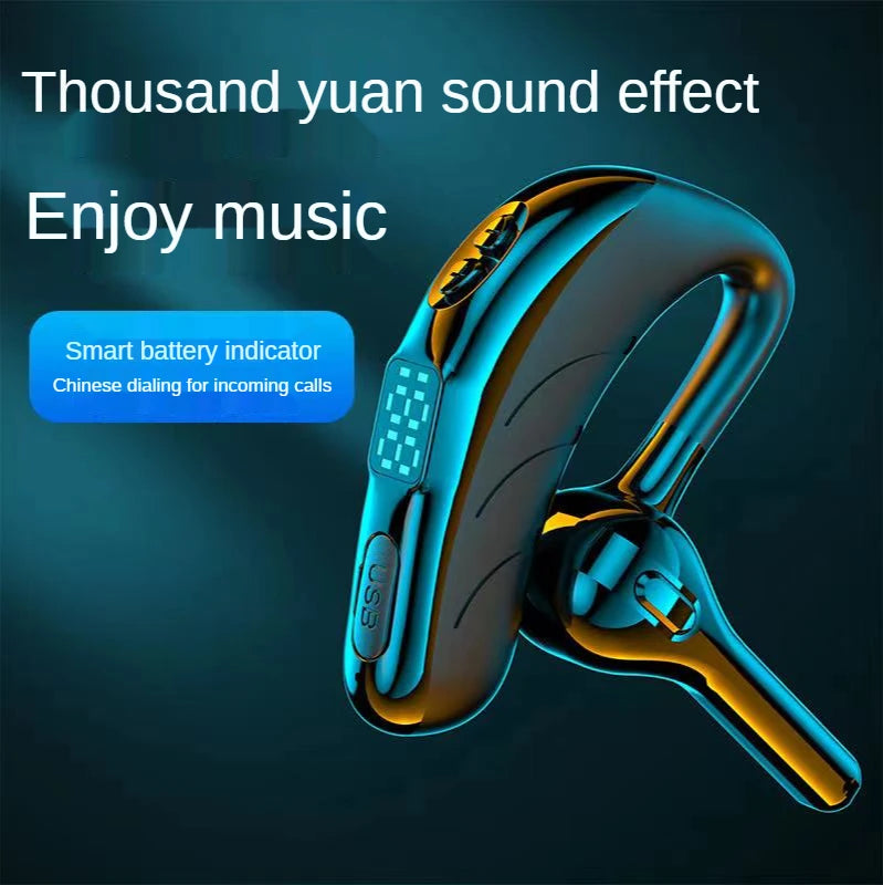 X13 Single Ear Headset with Mic Bluetooth 5.1 Earphone Noise Cancelling Waterproof Earpiece Wireless Handsfree Long Standby Time