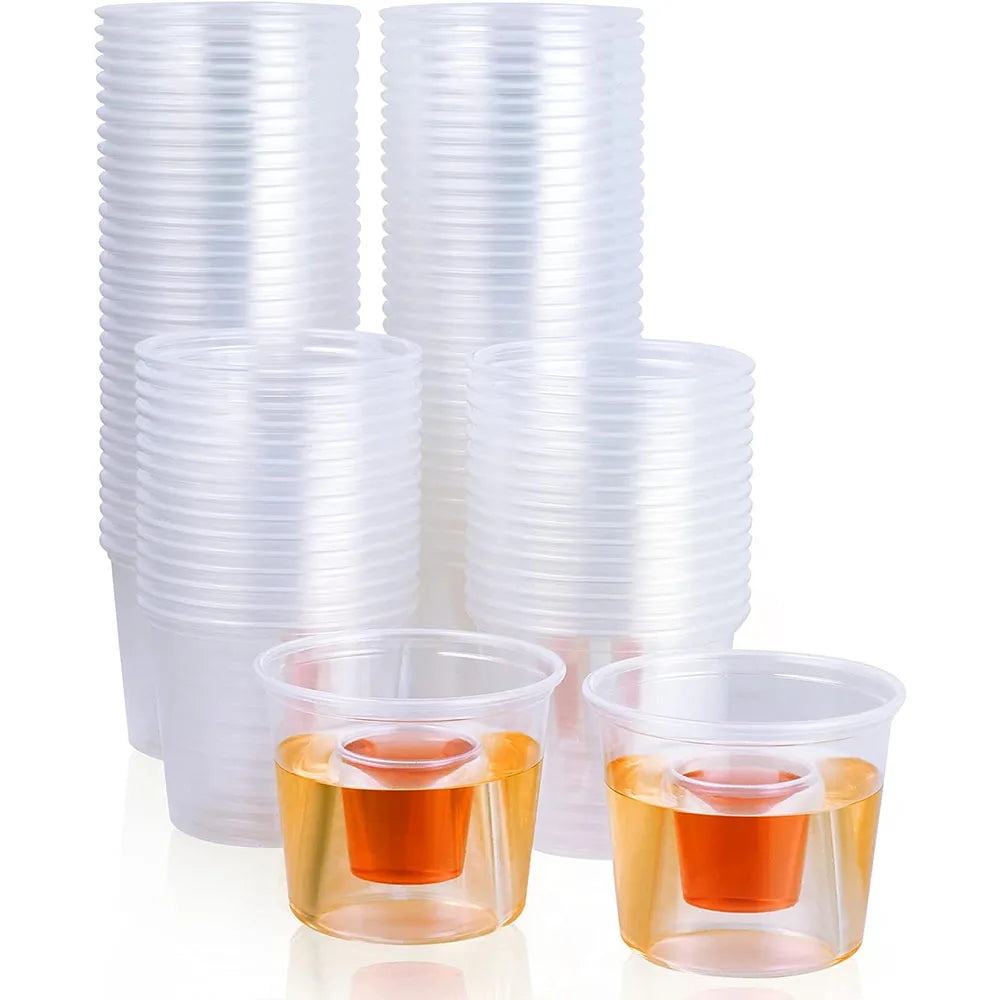 Disposable Bomber Cups Jager Bomb Shot Glasses plastic, Shot Cups,Perfect for for Wedding,Thanksgiving,Halloween,Christmas Party