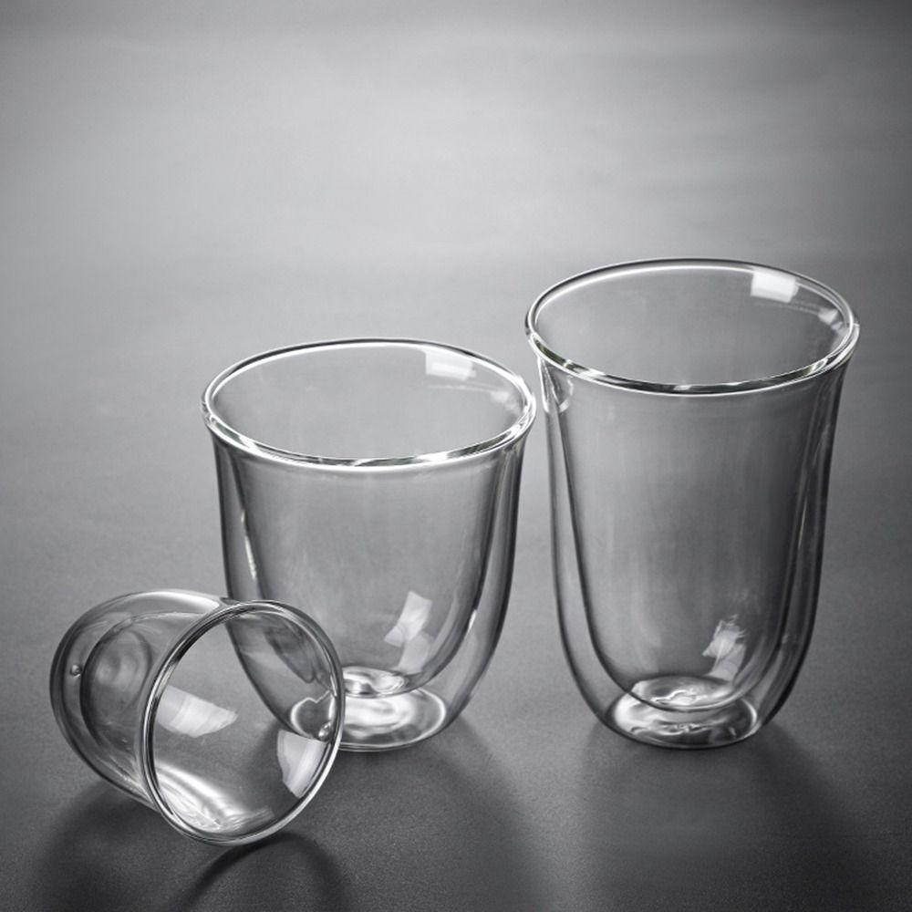 Double Wall Glass Cup Transparent Clear Heat Resistant Tea Drink Cups Mini Whisky Cup Espresso Coffee Cup Bar Drinkware Gift