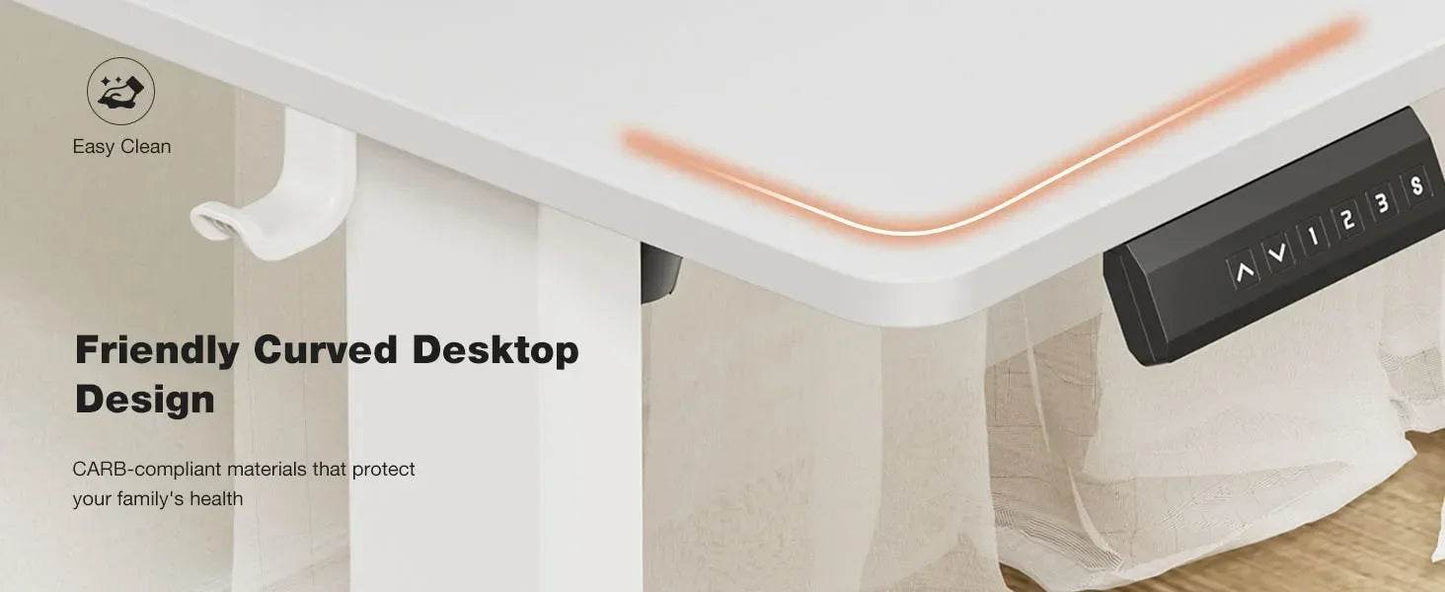 Electric Standing Desk - 40 x 24 inch Adjustable Height Sit to Stand Up Desk with Splice Board, Rising Home Office ComputerWhite - MarvelouStoree