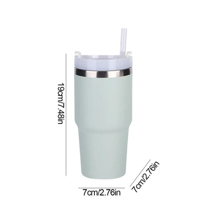 20oz Stainless Steel Thermos Bottle With Straw Water Bottle Thermo Coffee Mug Car Thermos Mug Travel Vacuum