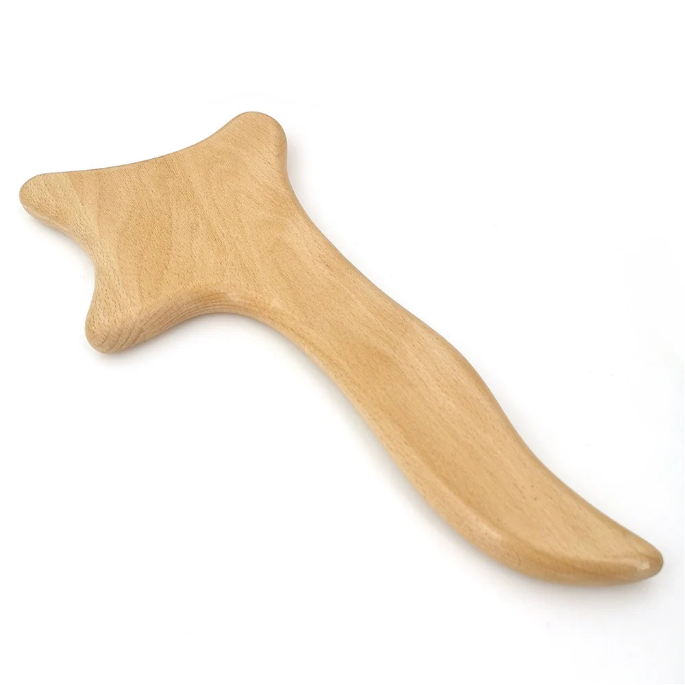 New Beech Scraping Board Wooden Guasha Massage Tool For Back Neck Body Meridian Beauty Dredge Board Carbonized Acupuncture Board