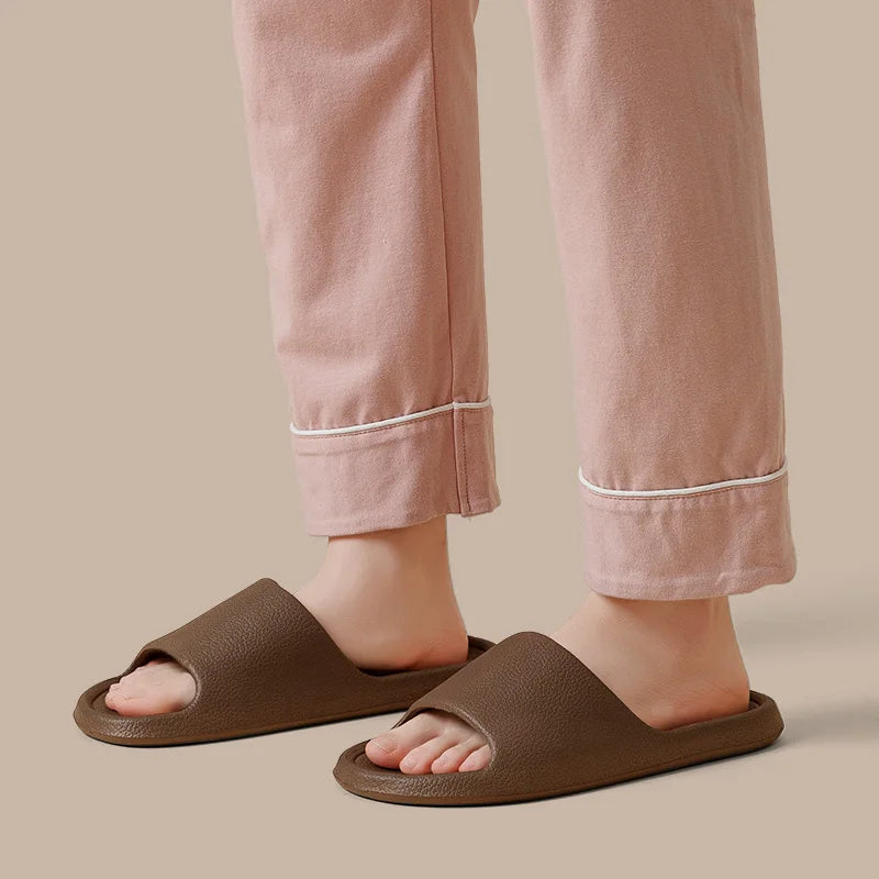 Thick Platform Bathroom Home Slippers Women Fashion Soft Sole EVA Indoor Slides Men sandals 2023 Summer Non-slip Flip Flops