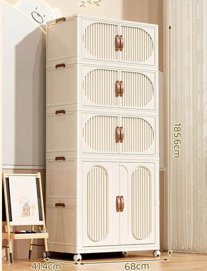 Children's Wardrobe Bedroom Closet Cabinet Baby Storage Box Toy Clothes Organizer Locker Folding Sorting Partition Wardrobe ﻿﻿ - MarvelouStoree