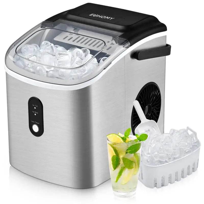 Simzlife Countertop Ice Maker, 26 lbs in 24 Hours, 9 Bullet-Shaped Ice Cubes in 6 Mins, Self-Cleaning - MarvelouStoree