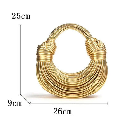 Handbags for Women 2024 New Gold Luxury Designer Brand Handwoven Noodle Bags Rope Knotted Pulled Hobo Silver Evening Clutch Chic