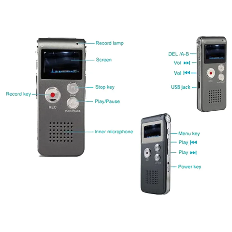 Paranormal Equipment Digital EVP Voice Activated Recorder USB US 8GB Black