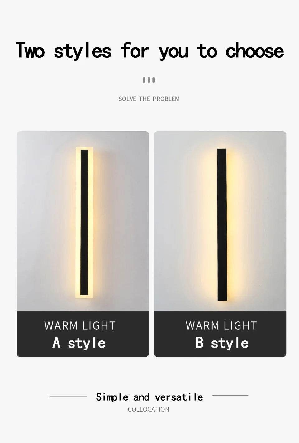 Long Wall Light Outdoor Lighting Waterproof Ip65LED Garden Country Villa Balcony Light Lnterior Wall Bedroom Living Room Light - MarvelouStoree