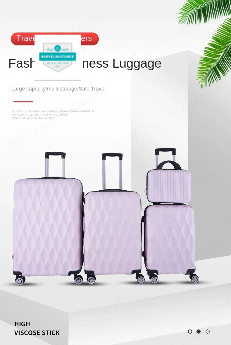 Luggage sets 4 piece 14/20/24/28 inch suitcase password trolley case male and female luggage travel bags suitcase trip cabin