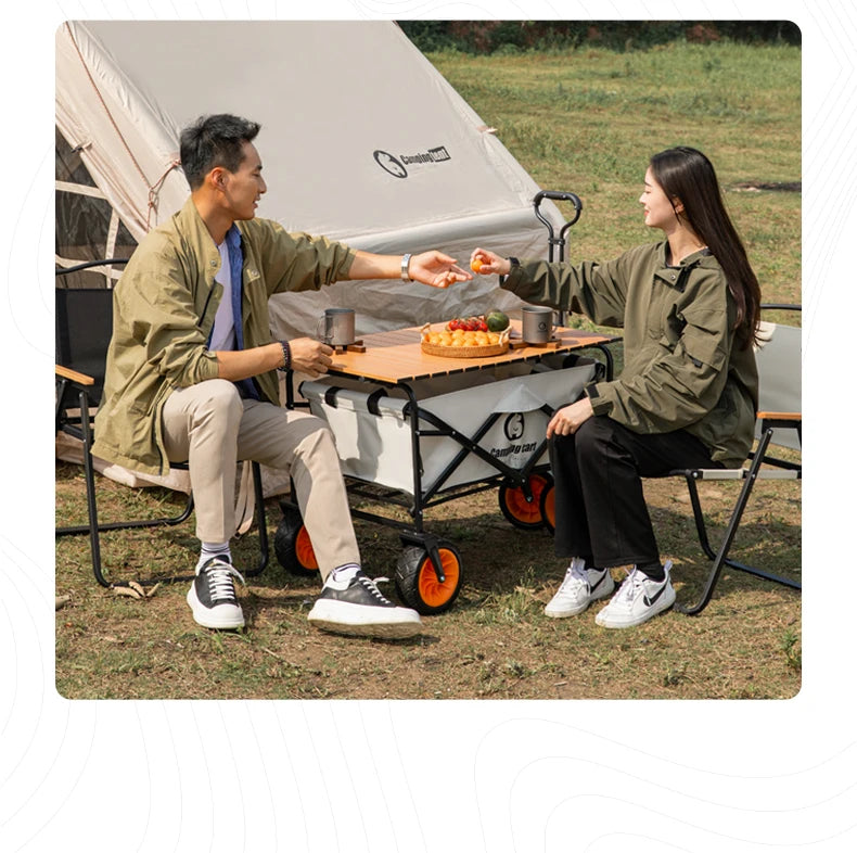 Camping Cart Outdoor Foldable Cart Oversized Camping Vehicle Picnic Vehicle Trailer Camping Trolley Stall Small Cart