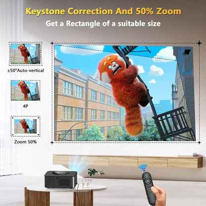 XIWBSY 25000 Lumens Android 4K LED Projector 800ANSI WiFi6 Bluetooth Projector Video Home Theater Auto Focus/Keystone Proyector