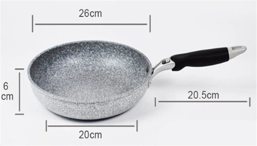 Durable Stone Frying Wok Pan Non-stick Ceramic Pot Induction Fryer Steak Cooking Gas Stove Skillet Cookware Tool for Kitchen Set