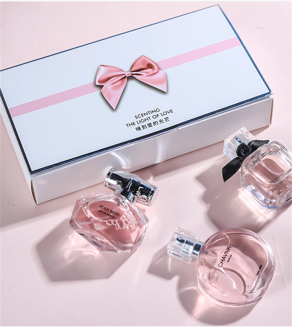 Brand 90ml Gift Box 3PCS Set Women Perfume Spray Exudes Feminine Charm Lasting Fragrance Floral Scent pheromone Eau De Parfum