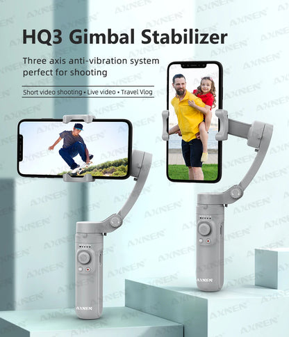 Handheld 3-Axis Gimbal Stabilizer for Smartphone Cellphone, Video Record Vlog Stabilizer for iPhone Xiaomi Huawei Samsung Mobile