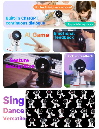 Rux Robot Smart Companion Electron Bluetooth WiFi Multiple Mode Cute Ai Intelligent Automation GPT Voice Desktop Pet Ai Robots