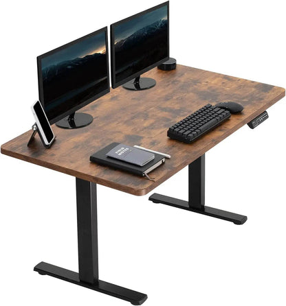 Electric Rustic Standing Desk Workstation, Memory Controller Height Adjustment Particle Board, Steel Computer Standing Desk - MarvelouStoree