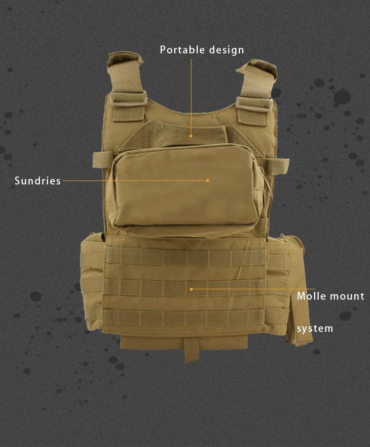 6094 Military Combat Army Wargame VestNylon Pouch Molle Gear Tactical Vest Body Armor Hunting Plate Carrier Airsoft Accessorie