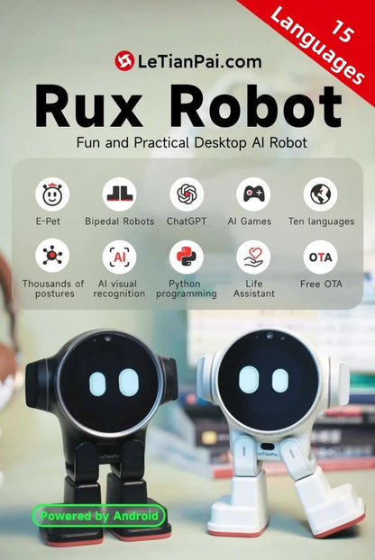 Rux Robot Smart Companion Electron Bluetooth WiFi Multiple Mode Cute Ai Intelligent Automation GPT Voice Desktop Pet Ai Robots