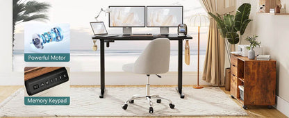 JHK Electric Standing Computer Desk Height Adjustable Workstation Ergonomic Work Table with Metal Frame For Home Office - MarvelouStoree