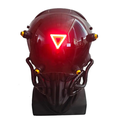 JAUPTO Punk Mask Cosplay for Men, Red Triangle Light Mask Cosplay Halloween Fit Party Music Festival Accessories