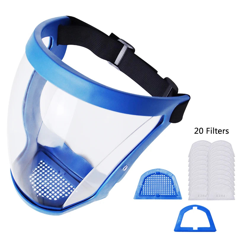 Full Face Protector Shield Reusable Dustproof Anti-fog Mask Safety Shield Mask Transparent Kitchen Tools Work Protection Mask