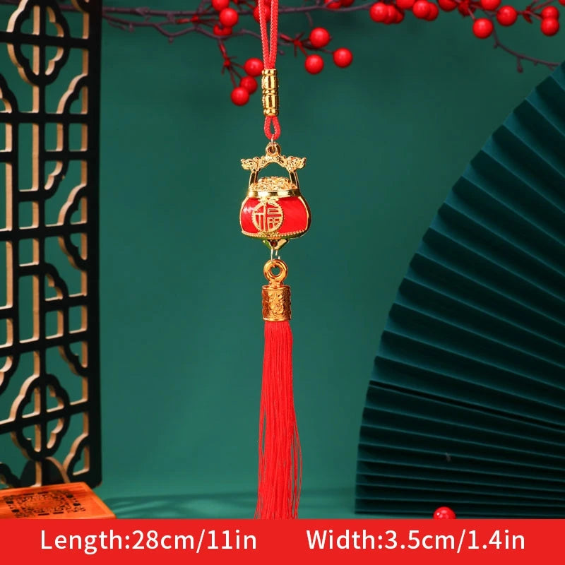 Chinese New Year 2025 Red Lanterns Pendant Plant Potted Spring Festival Hanging Ornaments Traditional New Year Decorations