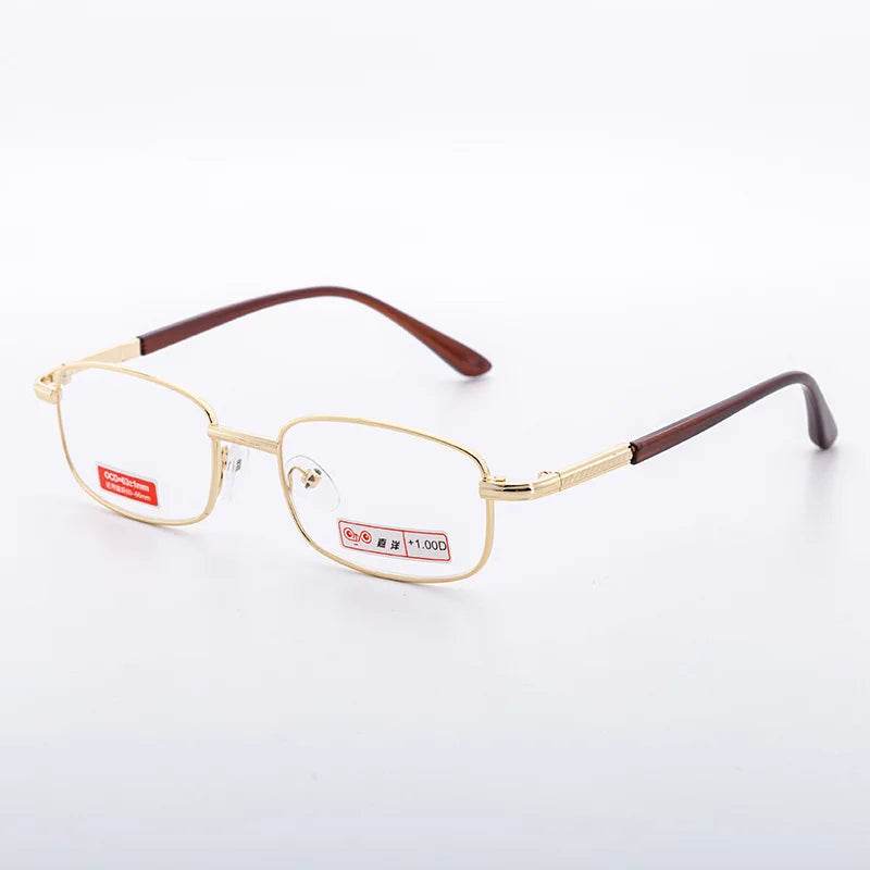 Classic Metal Square Reading Presbyopia Glasses Frame Women Men Retro Glass Lens Far Sight Eyewear With Diopters 0 To +6.0 - MarvelouStoree