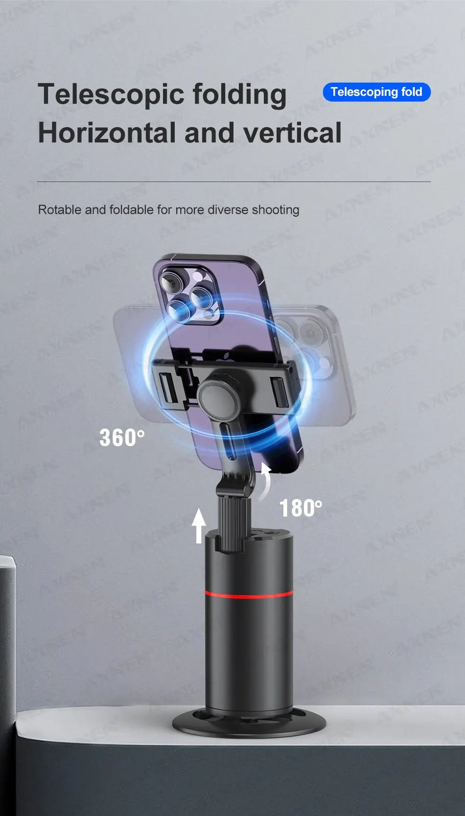 AXNEN 2023 New 360 Rotation Follow-up Gimbal Stabilizer Monopod Desktop Tracking Gimbal with Remote for Tiktok Live Photography