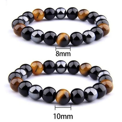 New Magnetic Hematite Bracelets Men Tiger Eye Stone Bead Couple Bracelets for Women Health Care Magnet Help Weight Loss Jewelry