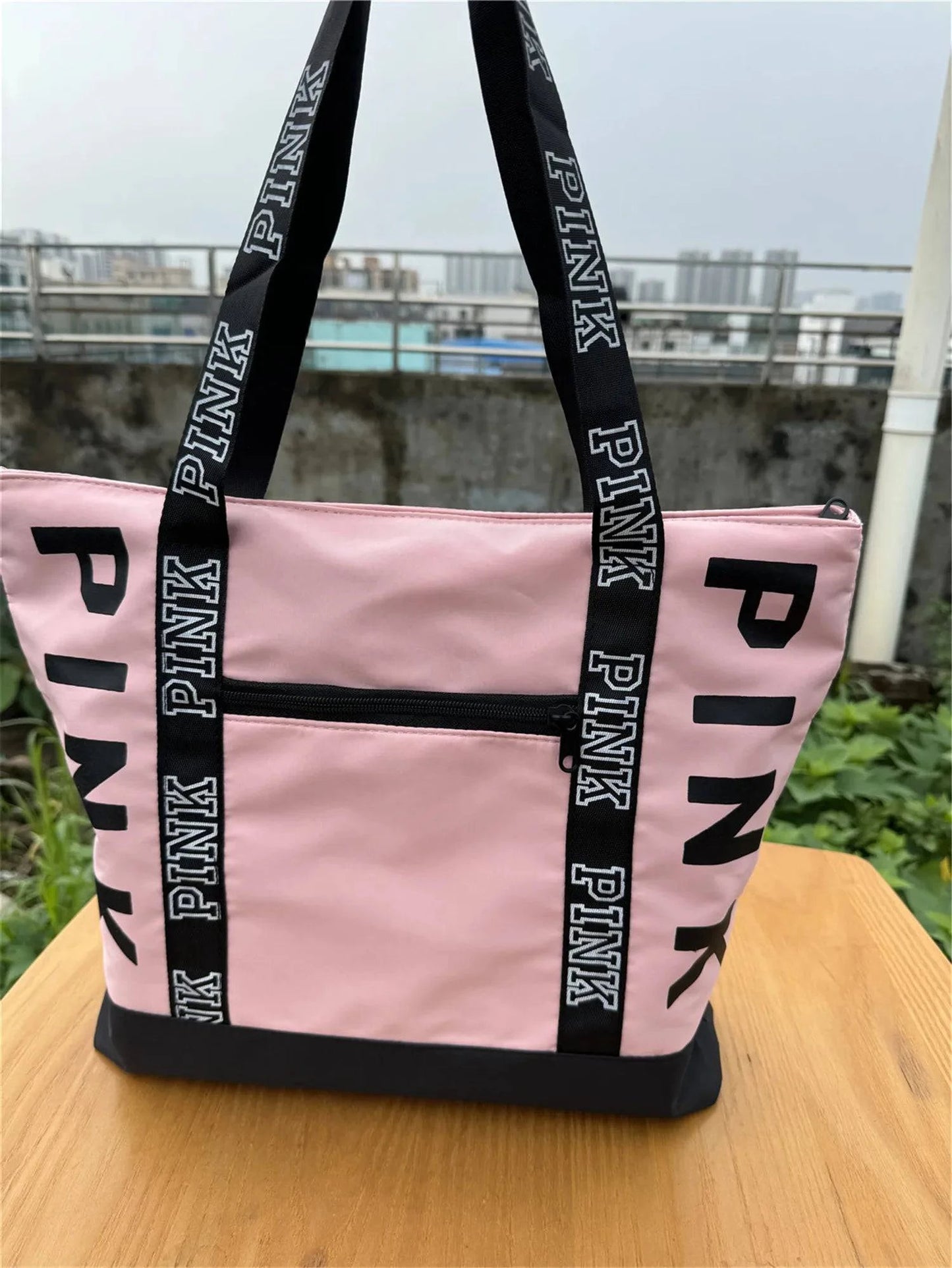 2024 New Korean Fashion Shoulder Bag Trend Letter Bag Printed Bag Color Contrast Letter Strap Handbags Large Capacity Tote