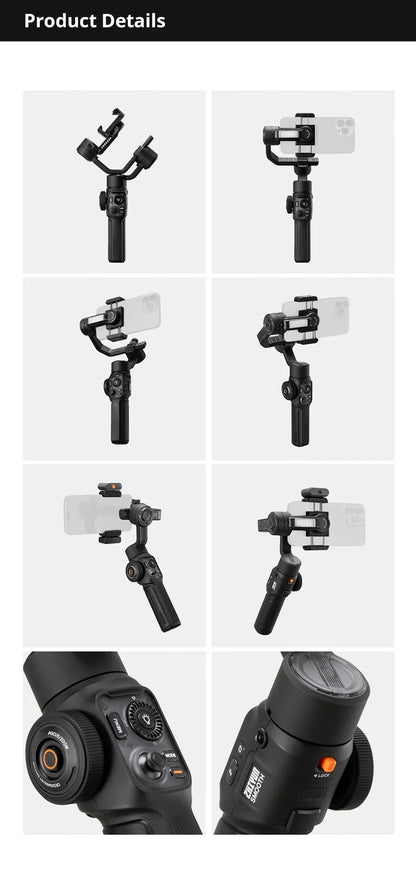 ZHIYUN Official SMOOTH 5S AI Handheld Stabilizer Gimbal 3-Axis Gimbals Fill Light Phone Stabilizer for iphone 13 pro max Samsung