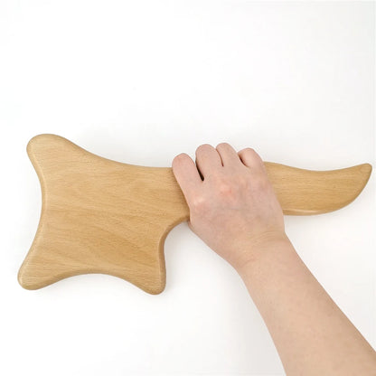 New Beech Scraping Board Wooden Guasha Massage Tool For Back Neck Body Meridian Beauty Dredge Board Carbonized Acupuncture Board