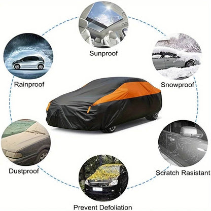 Car Covers Outdoor Waterproof Sun Rain Snow Protection UV Auto Cover Universal SUV/Sedan 190T Car Protective Full Covers - MarvelouStoree