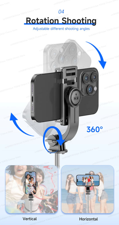 TOKQI Selfie Stick Tripod Phone Holder Desktop Stand Extendable Monopod w/ Bluetooth RC for Mobile live Broadcast Handheld Photo