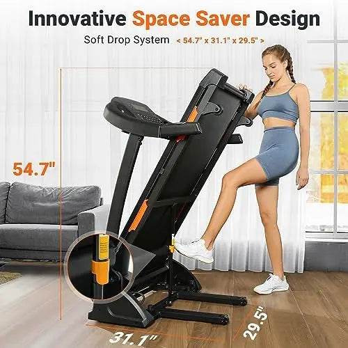 Incline Treadmill, Treadmill for Running and Walking, 300 lbs Weight Capacity Folding Treadmill with 0-15% Auto Incline, Wide Be - MarvelouStoree