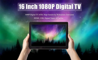 1080P Digital TV ATSC High Sensitivity Widescreen Television, USB, Digital Tuner, AV in/Out, Display