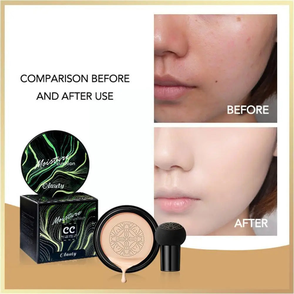 BB CC Cream Face Foundation Concealer Cushion Mushroom Base Waterproof Brighten Makeup Brightening Tone Cosmetics Make up