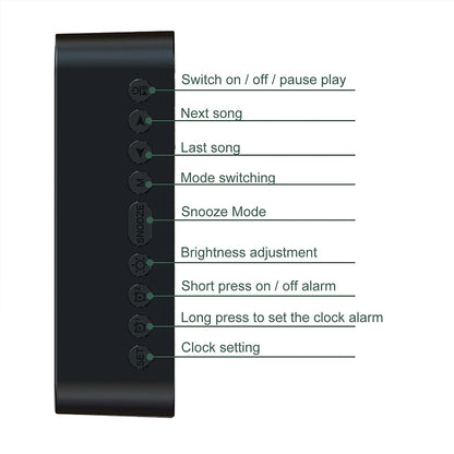 Wireless Bluetooth Speaker with FM Radio Mini Portable Mirror Dual Alarm Clocks LED Music Player Desktop Alarm Clock Speaker