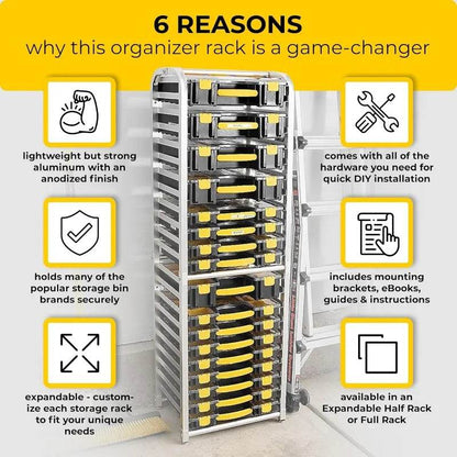 Premium Storage Rack for Yellow Tool Boxes - Organize Your Workspace with the Sturdy Wall Mount Tool Organizer - MarvelouStoree