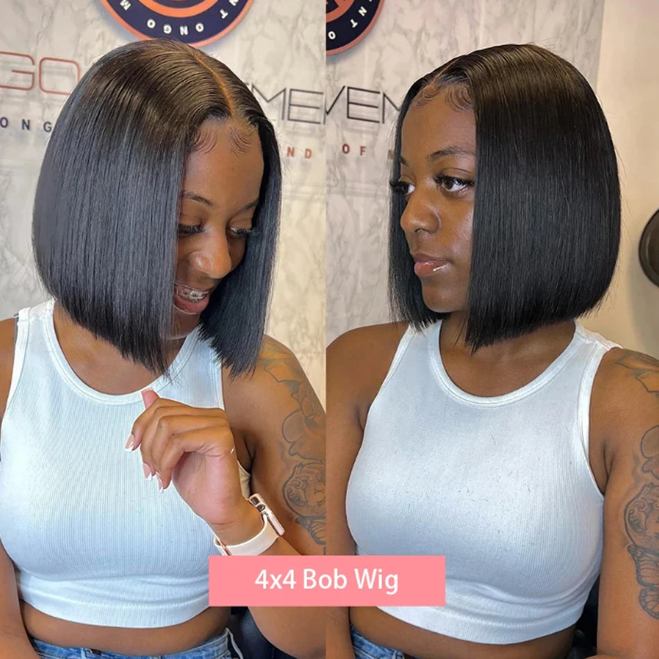 12A Ready To Go Bone Straight Bob Wig Lace Frontal 100% Human Hair Wigs For Women Short Bob Wig Lace Closure Wig Glueless Wig