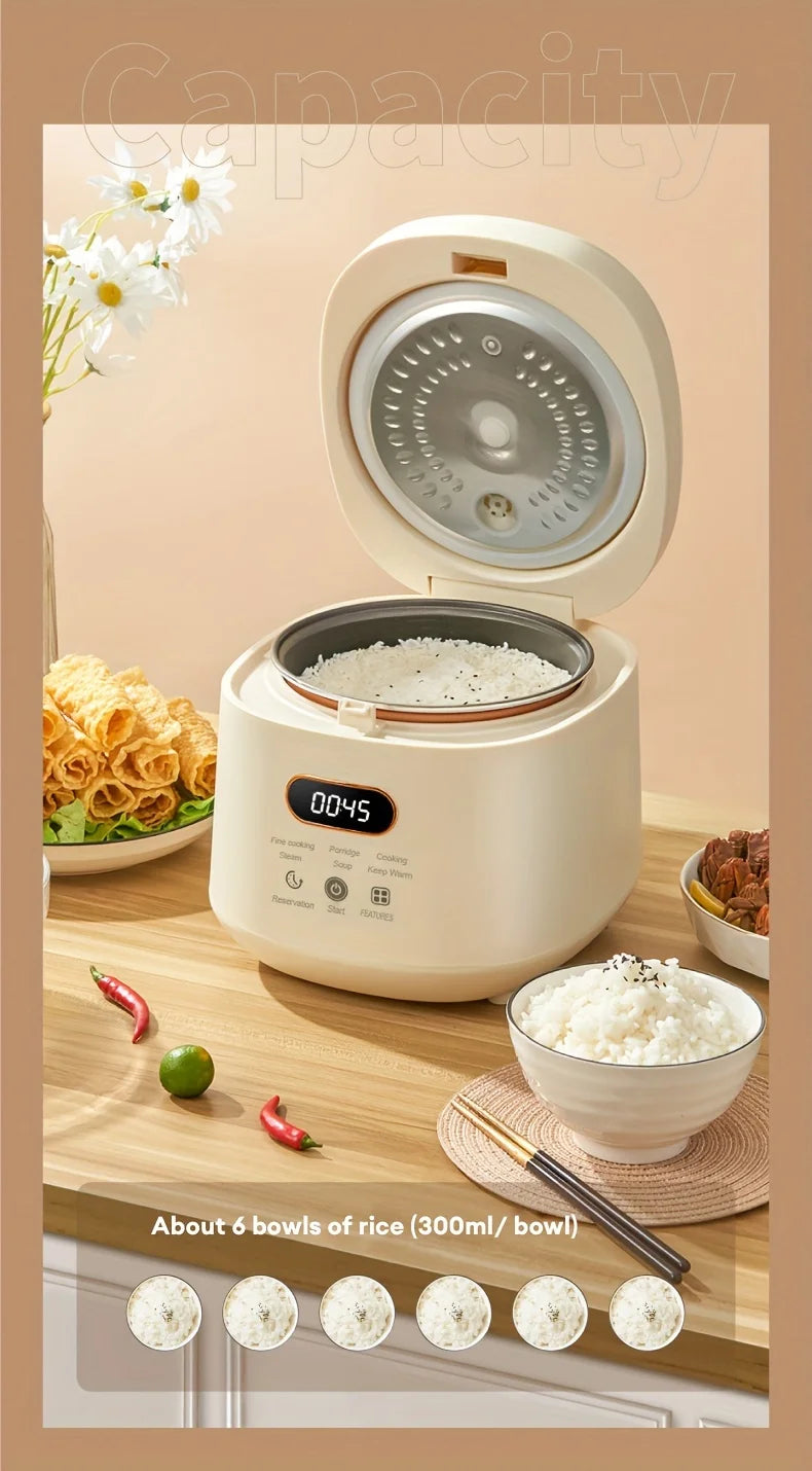 2L Electric Rice Cooker 1-3 People 110V 220V Multi Cooker Non-Stick Pot Smart Mechanical MultiCooker Steamed Rice Pot For Home