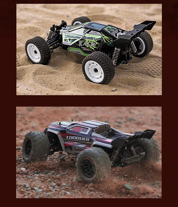 1:16 70KM/H Or 50KM/H 4WD RC Car With LED Remote Control Cars High Speed Drift Monster 4x4 Truck for Kids vs Wltoys 144001 Toys