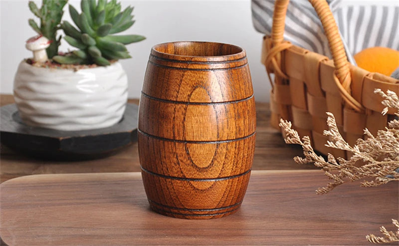 Wooden Big Belly Cups Handmade Natural Spruce Wood Cups Beer Tea Coffee Milk Water Cup Kitchen Bar Drinkware for Kitchen