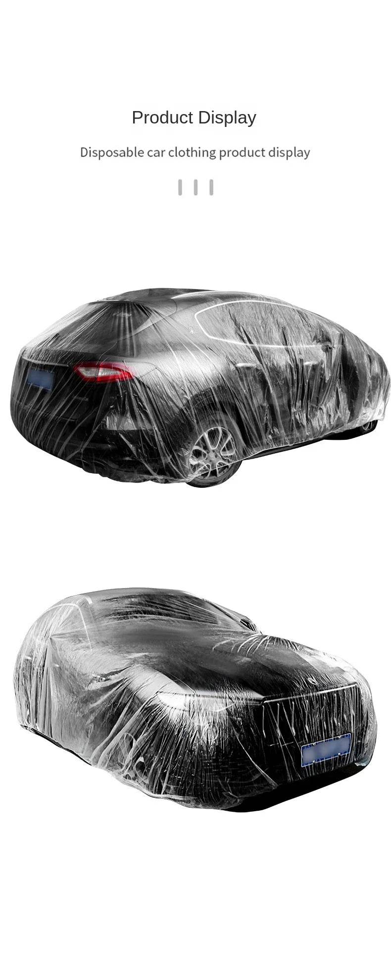 Disposable Transparent Car Clothing Cover Dustproof Rainproof Transparent Paint Dustproof Plastic PE Film Rainproof Car Cover - MarvelouStoree