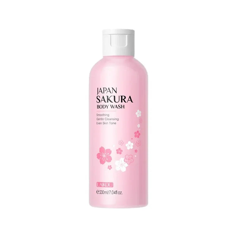 LAIKOU Sakura Shower Gel Long Moisturizing Smooth Long Lasting Fragrance Gentle Foam Body Cleansing Bath Product 200ml