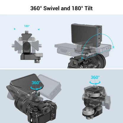 SmallRig DSLR Camera Clamp Swivel and Tilt Adjustable Monitor Mount w/ Screws Mount for Monitor Flash Light DIY Attachment 2903B