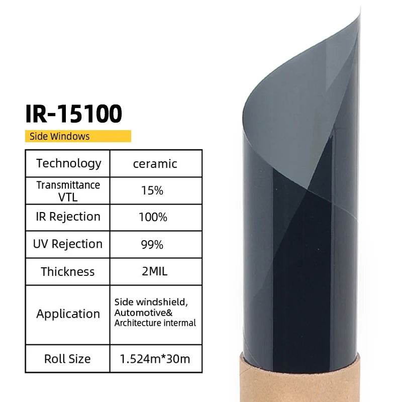 50cmX152cm IRR100% HD Nano Ceramic Car Film High Heat Resistant Tint Solar Protection Car Window Sticker Films - MarvelouStoree